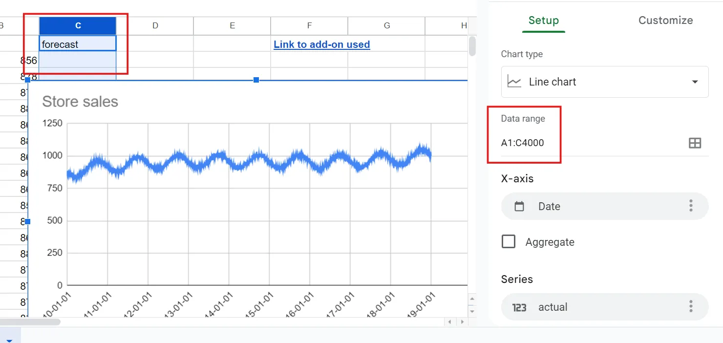 forecast preparation in google sheets